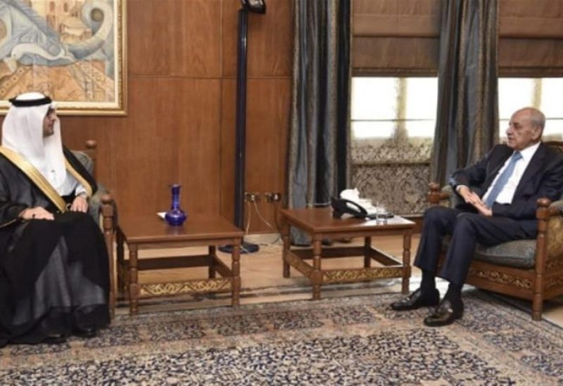 رئيس مجلس النواب نبيه بري والسفير السعودي لدى لبنان وليد البخاري