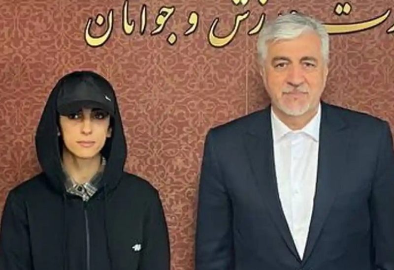 إلناز ركابي مع وزير الرياضة الإيراني