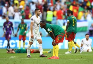 من مباراة الكاميرون وصربيا التي انتهب التعادل 3-3