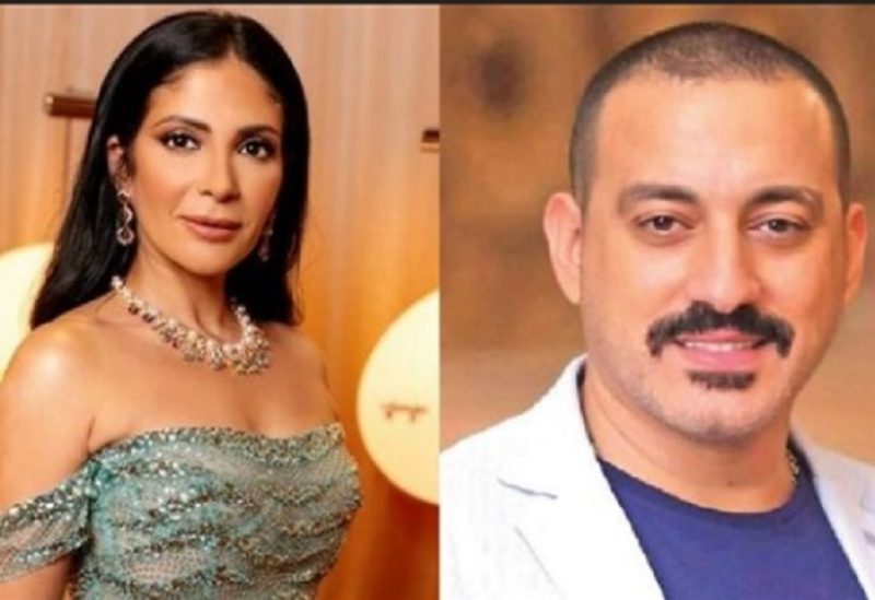 الفنانة منى زكي والفنان دياب