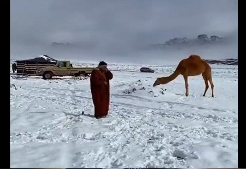 الثلوج تغطي دولة الكويت لأول مرة في تاريخها