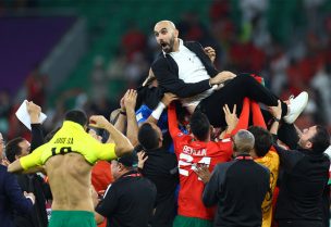 فرحة المنتخب المغربي بعد الفوز على البرتغال