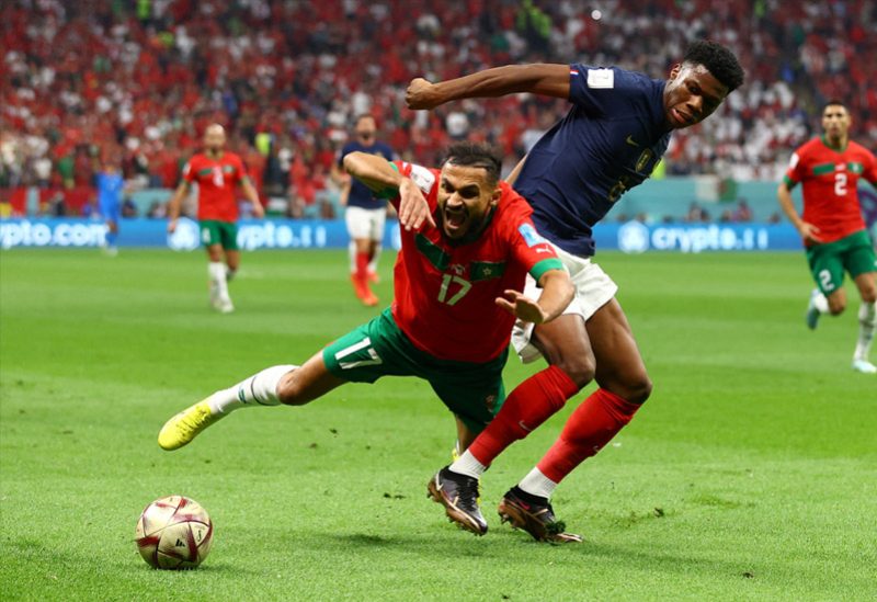 من مباراة المغرب وفرنسا