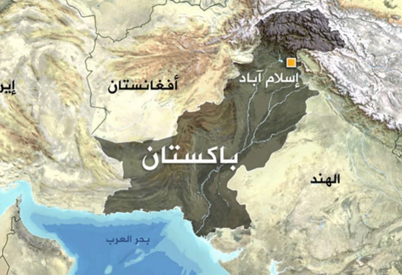 خريطة توضح الحدود بين أفغانستان وباكستان