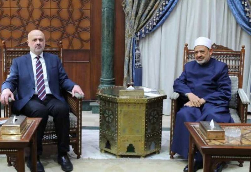 شيخ الأزهر خلال استقباله الوزير بسام مولوي