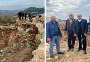 انهيار التربة على طريق عزقي بخعون