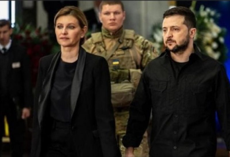 الرئيس الأوكراني فلاديمير زيلينسكي وزوجته إيلينا - أرشيف