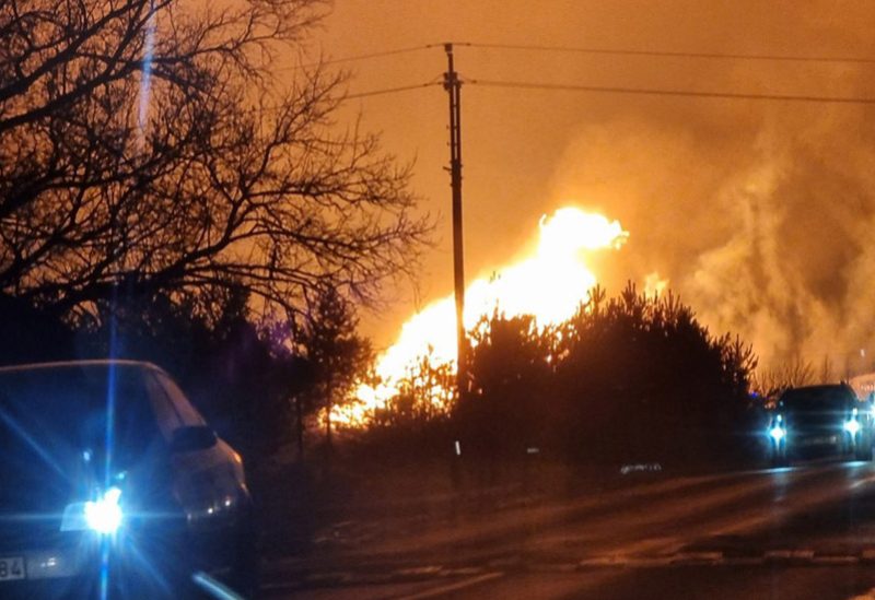 حريق هائل جراء انفجار خط لأنابيب الغاز في ليتوانيا