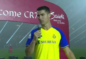 كريستيانو رونالدو خلال حفل تقديمه