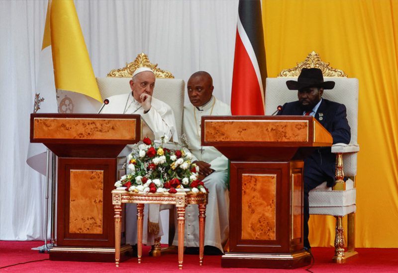 البابا فرانسيس ورئيس جنوب السودان سلفا كير