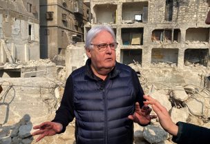 منسق الأمم المتحدة للإغاثة مارتن غريفيث في مدينة حلب