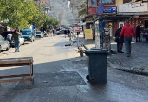 قطع الطريق في منطقة السويقة في طرابلس