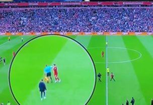 لحظة ضرب الحكم المساعد للاعب ليفربول
