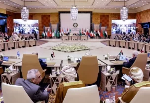جانب من اجتماع وزراء الخارجية العرب في جدة الأربعاء (أ ف ب)