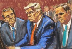 رسم تعبيري لقاعة محاكمة دونالد ترامب