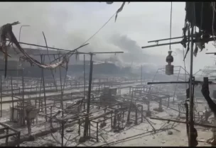 صورة لحجم الدمار في سوق بحري بالخرطوم جراء الاشتباكات