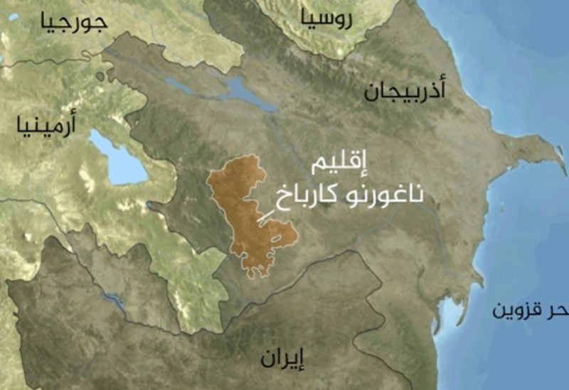 خريطة توضح إقليم "ناغورنو قرة باغ"
