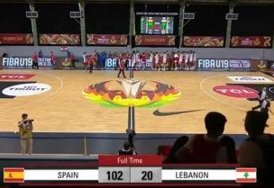 إسبانيا تفوز على لبنان بـ (102- 20)