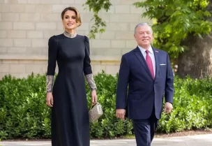 الملك عبد الله الثاني والملكة رانيا في حفل زفاف الأمير الحسين