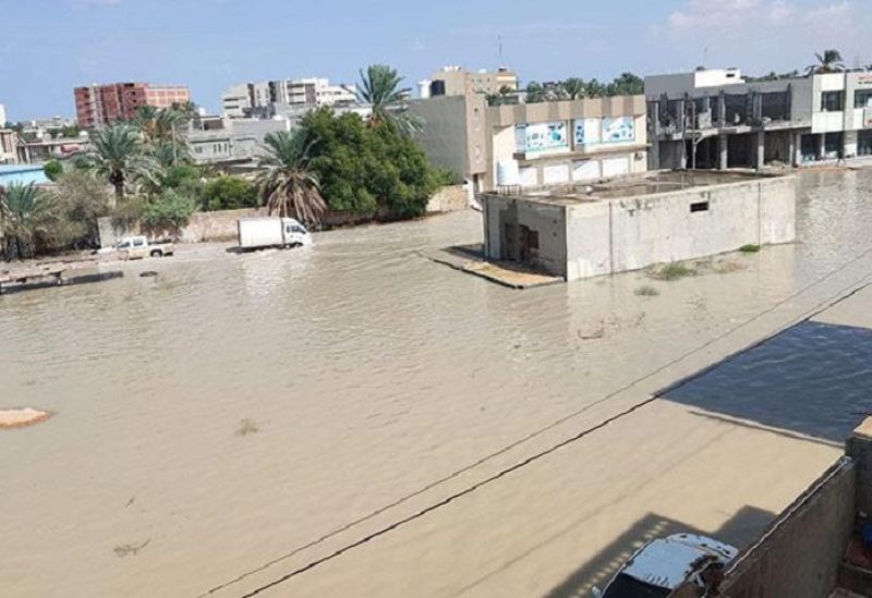 السيول في منطقة درنه الليبية