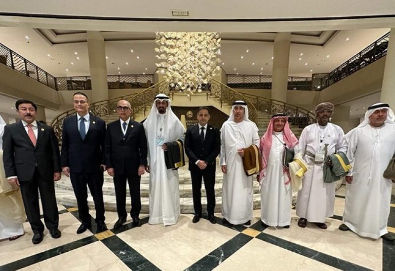 وسيم منصوري خلال مشاركته في اللقاء الدوري لحكام المصارف المركزية العربية