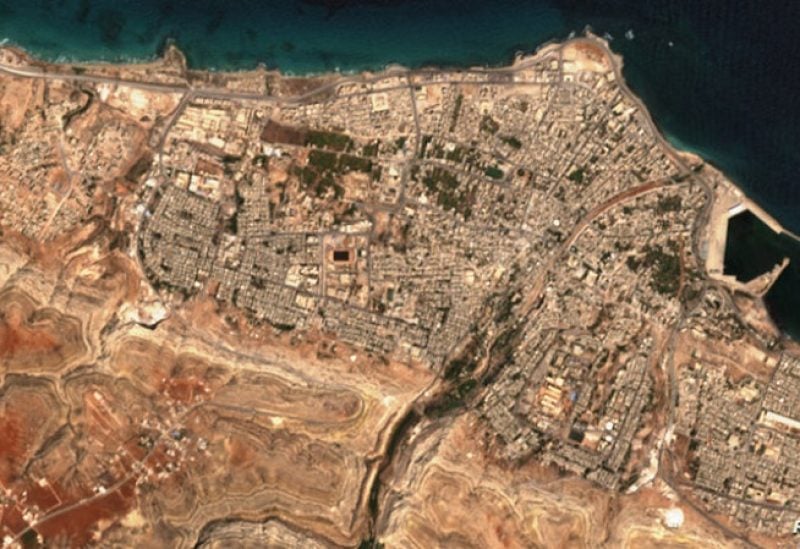 صورة بالأقمار الصناعية لمدينة درنة الليبية