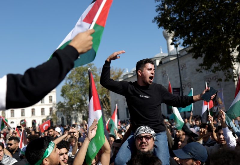 تظاهرة في تركيا دعماً للفلسطينيين في غزة