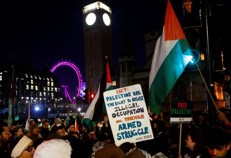 احتجاجات شعبية في لندن بسبب تصويت البرلمان ضد قرار وقف إطلاق النار في غزة