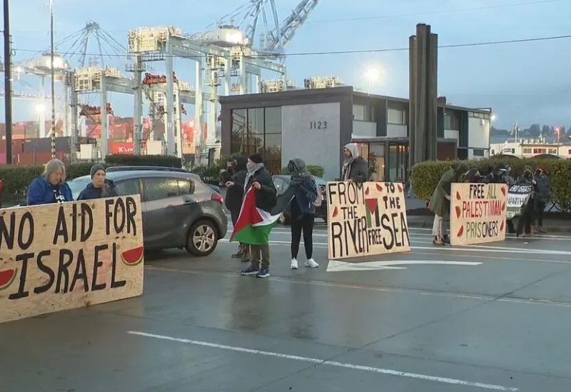 متظاهرون يغلقون ميناء تاكوما الأمريكي لوقف إرسال شحنات الأسلحة إلى إسرائيل