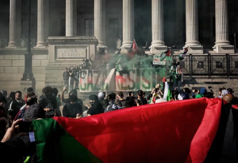 تجمع داعم لفلسطين في مدينة ليون الفرنسية