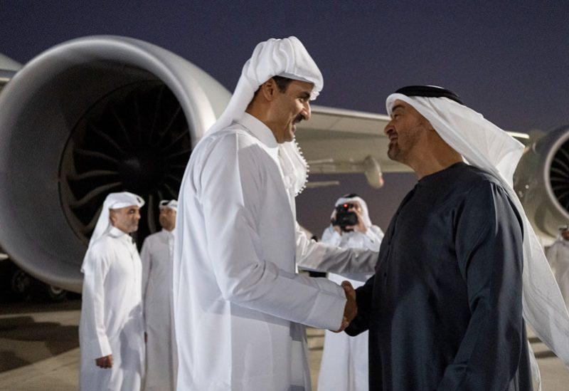 أمير قطر تميم بن حمد ورئيس الإمارات محمد بن زايد