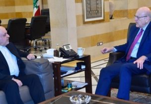 رئيس الحكومة نجيب ميقاتي وسفير إيران لدى لبنان مجتبى أماني