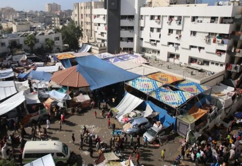من مجمع الشفاء في مدينة غزة (فرانس برس)
