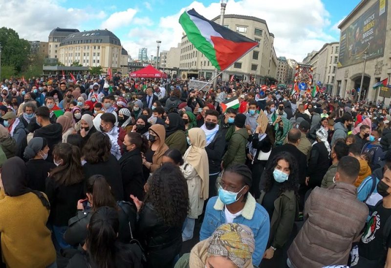 مظاهرة في بروكسل دعماُ لفلسطين