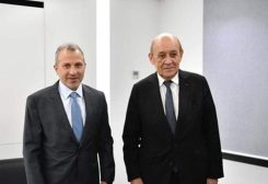 الموفد الفرنسي جان إيف لودريان والنائب جبران باسيل