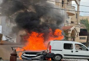 غارة إسرائيلية على سيارة قرب حاجز للجيش اللبناني في كفرا جنوب لبنان