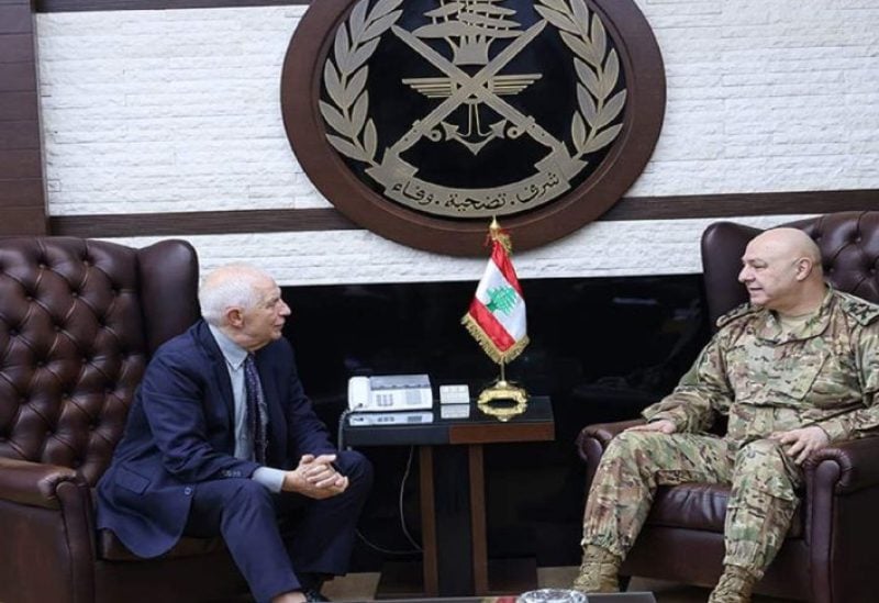 قائد الجيش العماد جوزاف عون والممثل الأعلى للاتحاد الأوروبي للشؤون الخارجية والسياسة الأمنية جوزيب بوريل