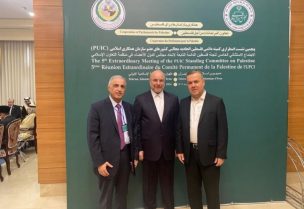 النائبان قاسم هاشم وحسن فضل الله ورئيس مجلس الشورى الإيراني محمد باقر قاليباف