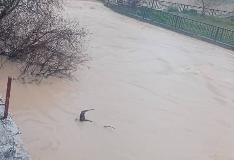 السيول في البقاع الشمالي من جراء المنخفض الجوي