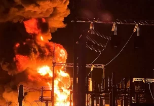 حريق محطة للطاقة بمنطقة روستوف الروسية