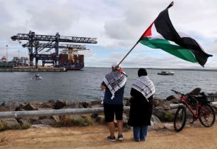 أستراليا_ ميناء سيدني تضامن مع غزة