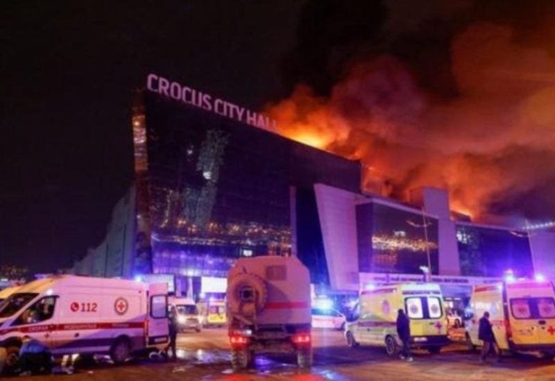 كروكوس سيتي هول موسكو - احتراق نتيجة انفجار