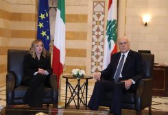 رئيس الحكومة نجيب ميقاتي ورئيسة الوزراء الإيطالية جورجيا ميلوني في السرايا