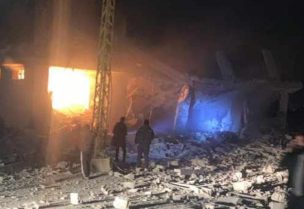 صورة من موقع الاستهداف في بعلبك