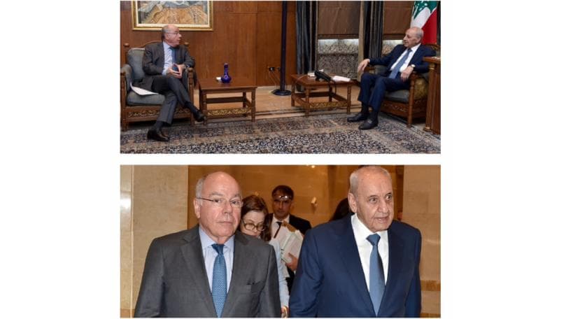 رئيس مجلس النواب نبيه بري، ووزير الخارجية البرازيلي ماورو فييرا