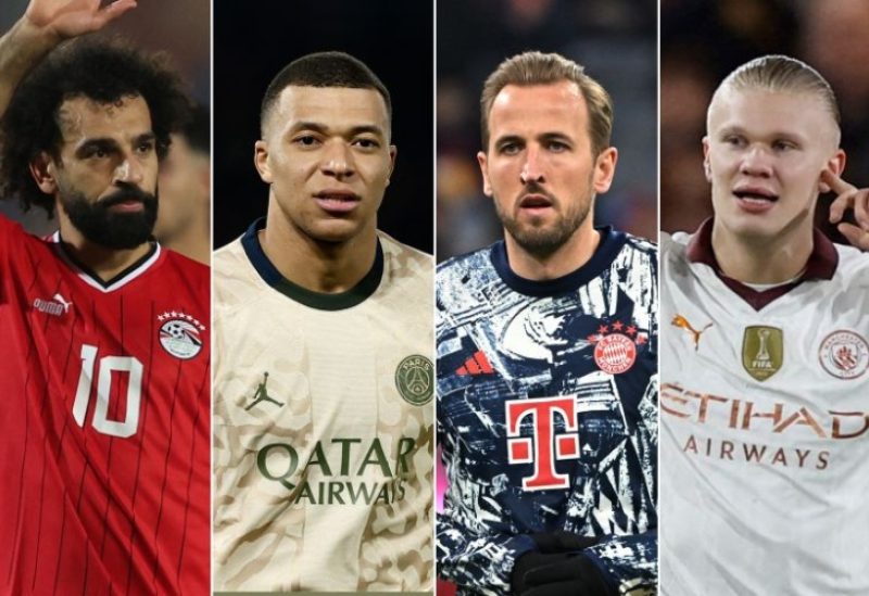 محمد صلاح ومبابي وهاري كين وهالاند