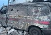 سيارة إسعاف مدمرة بسبب القصف الإسرائيلي على الهبارية جنوب لبنان