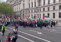 مسيرة ضخمة للتضامن مع غزة تنطلق أمام مبنى البرلمان البريطاني