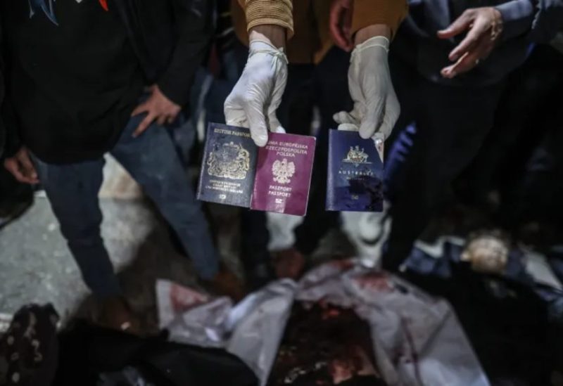 جوازات سفر الضحايا الأجانب في غزة