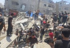 قصف على تل السلطان غربي رفح في غزة